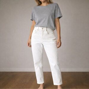 J  Crew Mid‎ Rise Slim Boyfriend Jeans White Size 24 BF533 NWT Preppy Academia